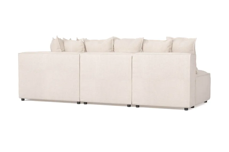 Cubo 5-seters L-formet Dyp Modulhjørnesofa i Stoff - Beige - Møbler - Sofaer - Hjørnesofa