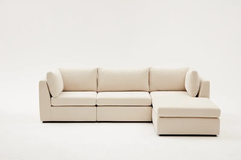 Deliones Hjørnesofa 3-seter - Beige - Møbler - Sofaer - Sofa med sjeselong - 4 seters sofa med divan