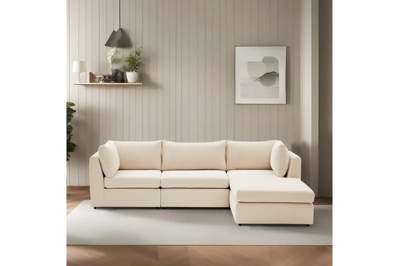 Deliones Hjørnesofa 3-seter - Beige - Hjørnesofa