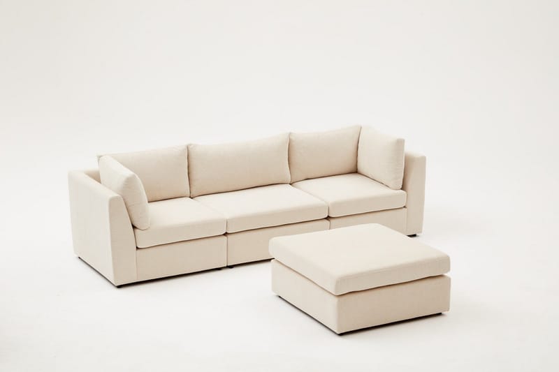 Deliones Hjørnesofa 3-seter - Beige - Møbler - Sofaer - Sofa med sjeselong - 4 seters sofa med divan