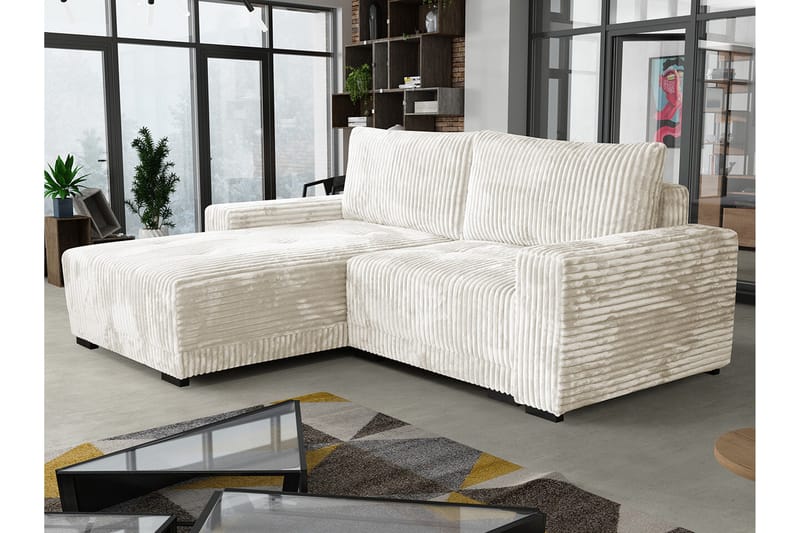 Denegal 3-seters Hjørnesofa - Beige/Lys Beige - Møbler - Sofaer - Hjørnesofa