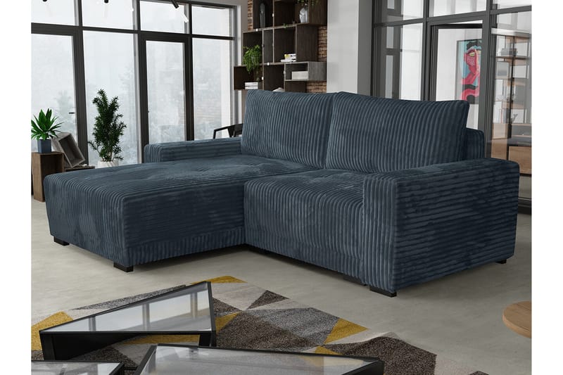 Denegal 3-seters Hjørnesofa - Blå - Møbler - Sofaer - Hjørnesofa