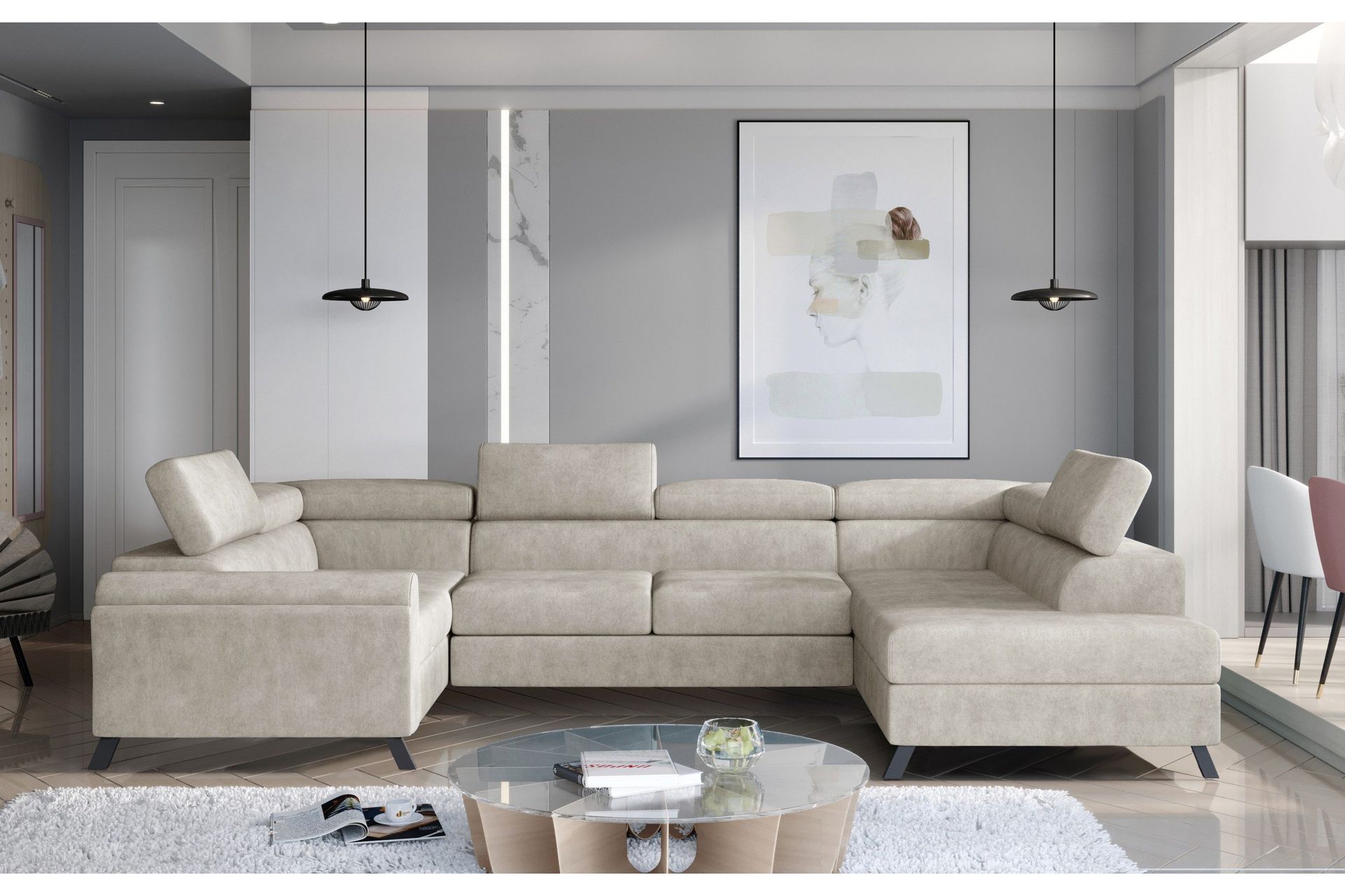 Escadia Hjørnesofa med Sjeselong Høyre - Beige