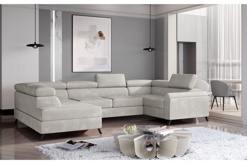 Escadia Hjørnesofa med Sjeselong Venstre - Beige - Møbler - Sofaer - Hjørnesofa