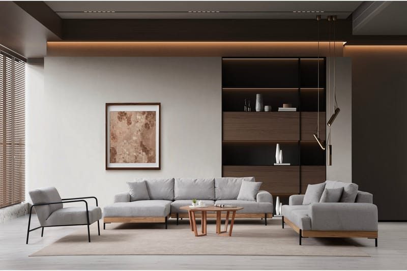 Eti Hjørnesofa 3-seter - Grå - Møbler - Sofaer - Hjørnesofa