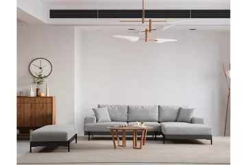 Eti Hjørnesofa 3-seter - Grå - Møbler - Sofaer - Sofa med sjeselong - 4 seters sofa med divan