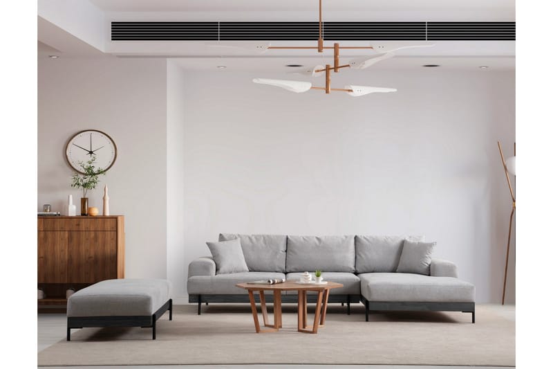Eti Hjørnesofa 3-seter - Grå - Møbler - Sofaer - Sofa med sjeselong - 4 seters sofa med divan