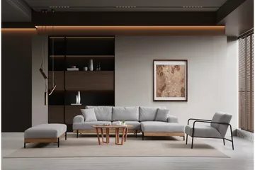 Eti Hjørnesofa 3-seter - Grå - Møbler - Sofaer - Sofa med sjeselong - 4 seters sofa med divan