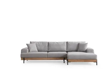 Eti Hjørnesofa 3-seter - Grå - Møbler - Sofaer - Sofa med sjeselong - 4 seters sofa med divan