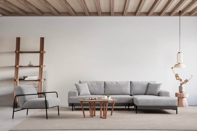 Eti Hjørnesofa 3-seter - Grå - Møbler - Sofaer - Sofa med sjeselong - 4 seters sofa med divan