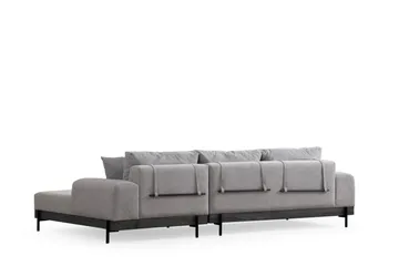 Eti Hjørnesofa 3-seter - Grå - Møbler - Sofaer - Sofa med sjeselong - 4 seters sofa med divan