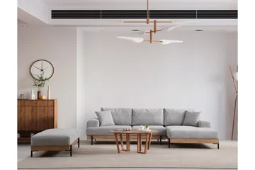 Eti Hjørnesofa 3-seter - Grå - Møbler - Sofaer - Sofa med sjeselong - 4 seters sofa med divan