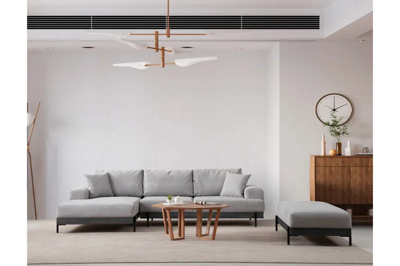 Eti Hjørnesofa 3-seter - Grå - Møbler - Sofaer - Sofa med sjeselong - 4 seters sofa med divan