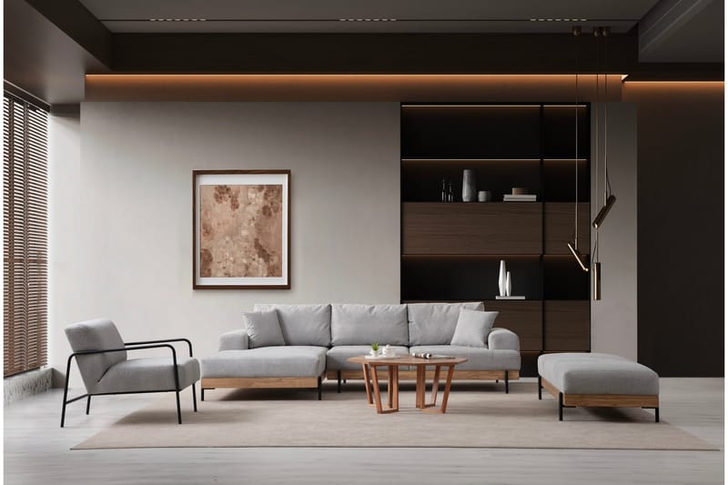 Eti Hjørnesofa 3-seter - Grå - Møbler - Sofaer - Hjørnesofa