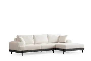 Eti Hjørnesofa 3-seter - Hvit - Møbler - Sofaer - Sofa med sjeselong - 4 seters sofa med divan