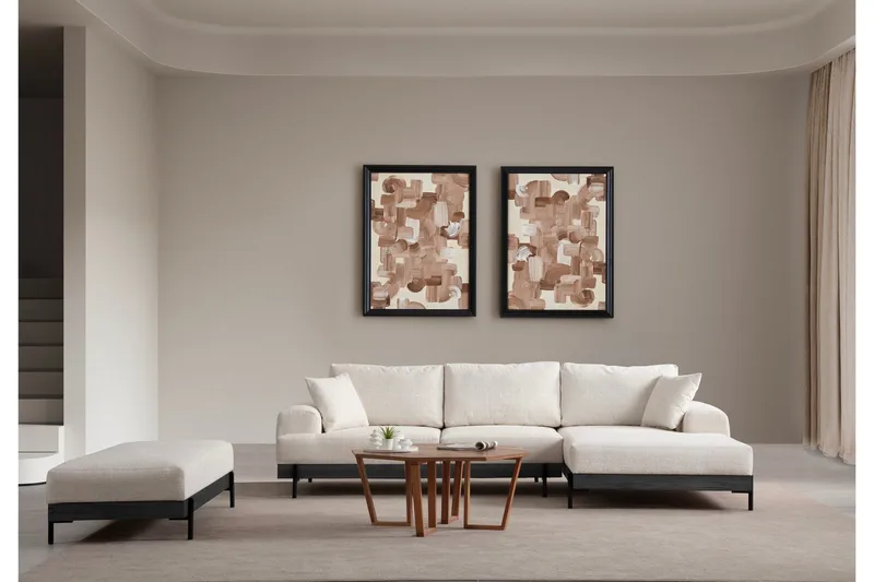 Eti Hjørnesofa 3-seter - Hvit - Møbler - Sofaer - Sofa med sjeselong - 4 seters sofa med divan