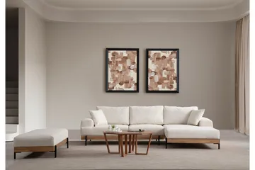 Eti Hjørnesofa 3-seter - Hvit - Møbler - Sofaer - Sofa med sjeselong - 4 seters sofa med divan