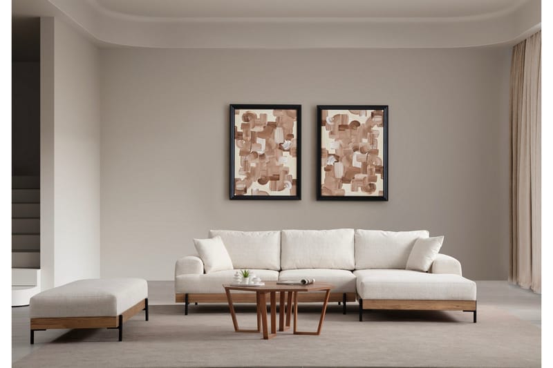 Eti Hjørnesofa 3-seter - Hvit - Møbler - Sofaer - Sofa med sjeselong - 4 seters sofa med divan