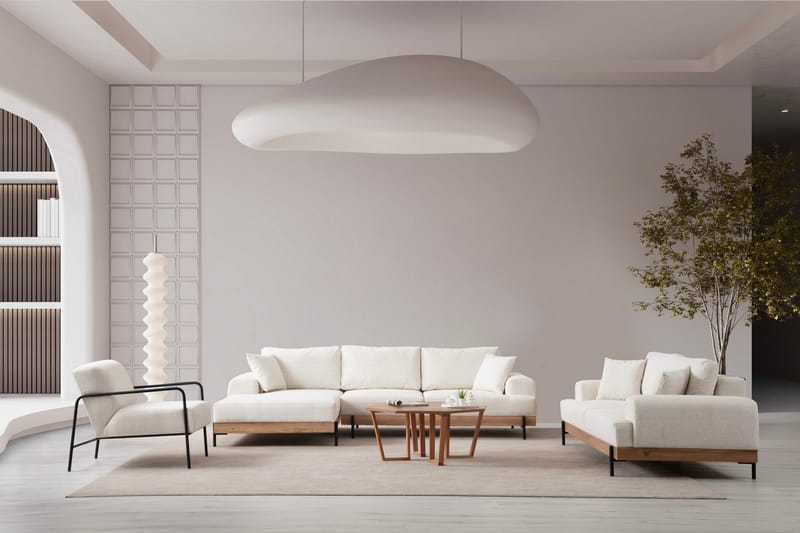 Eti Hjørnesofa 3-seter - Hvit - Møbler - Sofaer - Hjørnesofa