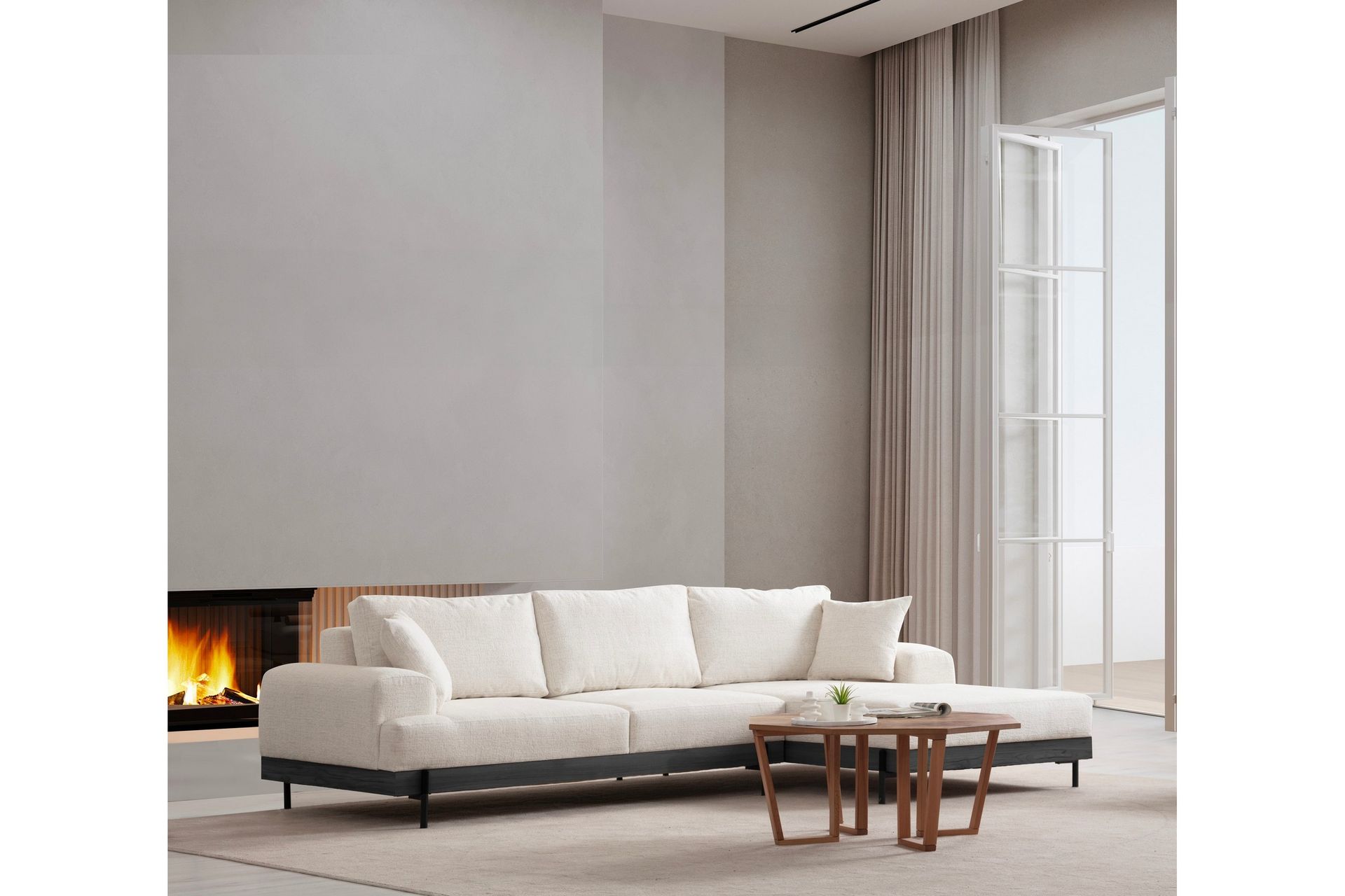 Eti Hjørnesofa 3-seter - Hvit - Møbler - Sofaer - Hjørnesofa
