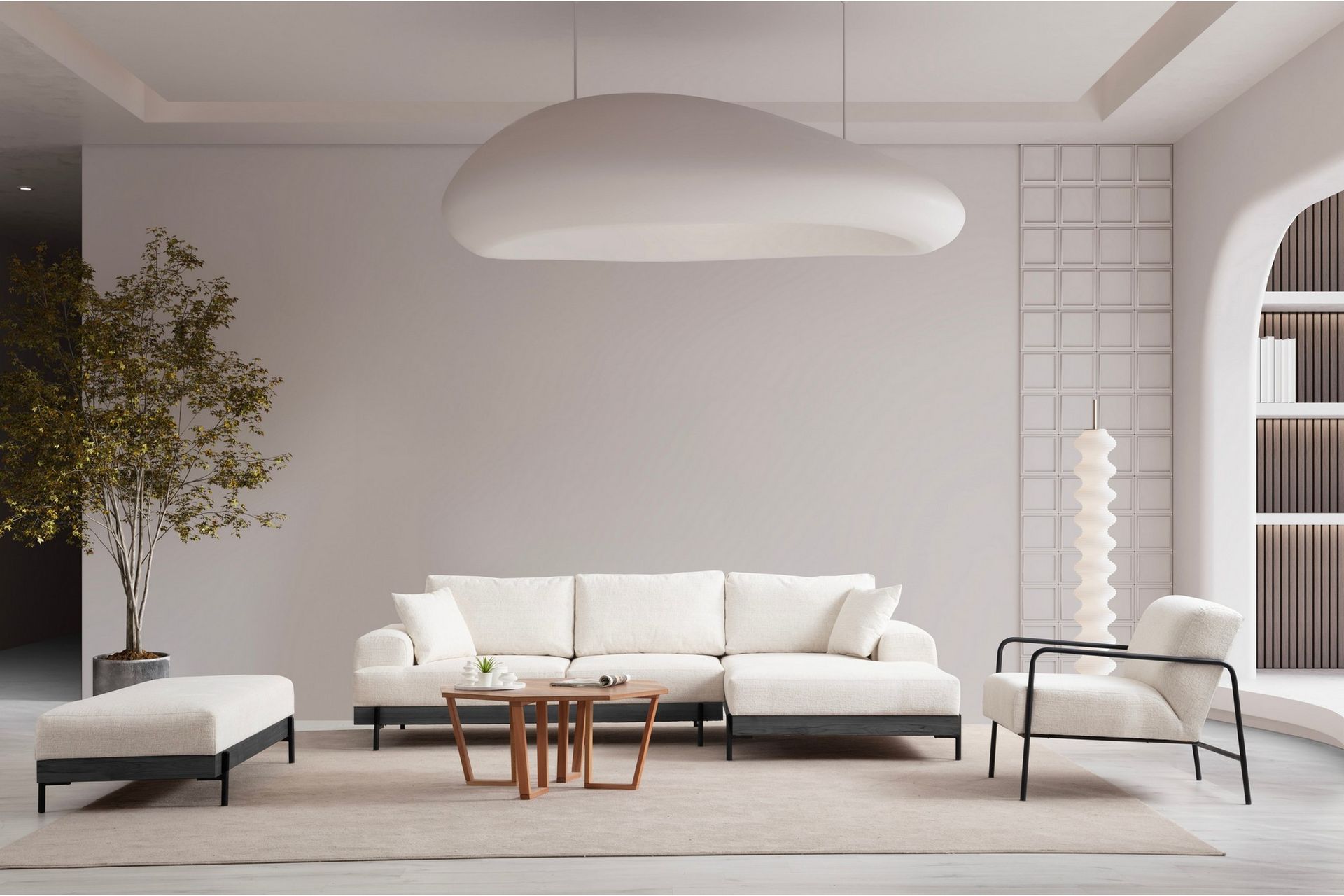 Eti Hjørnesofa 3-seter - Hvit - Møbler - Sofaer - Hjørnesofa