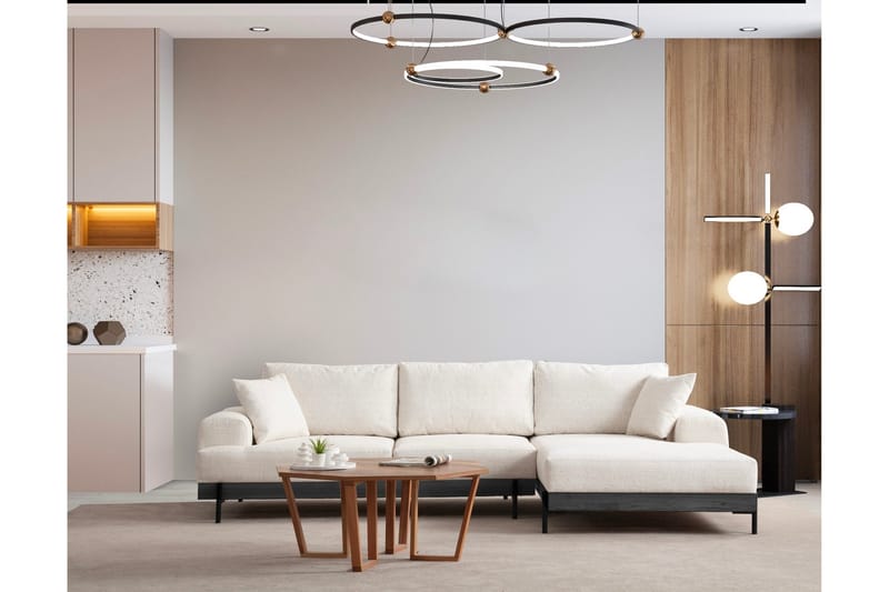 Eti Hjørnesofa 3-seter - Hvit - Møbler - Sofaer - Sofa med sjeselong - 4 seters sofa med divan