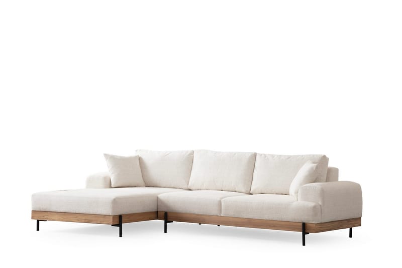 Eti Hjørnesofa 3-seter - Hvit - Møbler - Sofaer - Sofa med sjeselong - 4 seters sofa med divan