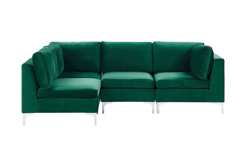 Evja 4-seters Hjørnesofa Høyre - Fløyel/Grønn - Møbler - Sofaer - Hjørnesofa