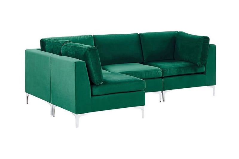 Evja 4-seters Hjørnesofa Høyre - Fløyel/Grønn - Møbler - Sofaer - Hjørnesofa