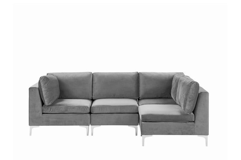 Evja 4-seters Hjørnesofa Venstre - Fløyel/Grå - Møbler - Sofaer - Hjørnesofa