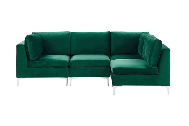 Evja 4-seters Hjørnesofa Venstre - Fløyel/Grønn - Møbler - Sofaer - Hjørnesofa