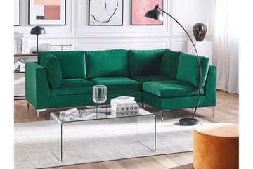 Evja 4-seters Hjørnesofa Venstre - Fløyel/Grønn - Møbler - Sofaer - Hjørnesofa