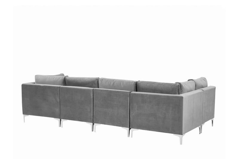 Evja 5-seters Hjørnesofa - Fløyel/Grå - Møbler - Sofaer - Hjørnesofa