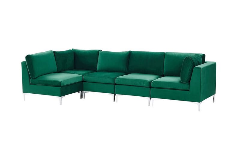 Evja 5-seters Hjørnesofa Høyre - Fløyel/Grønn - Møbler - Sofaer - Hjørnesofa