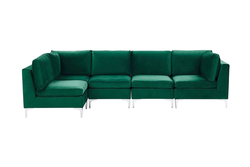 Evja 5-seters Hjørnesofa Høyre - Fløyel/Grønn - Møbler - Sofaer - Hjørnesofa