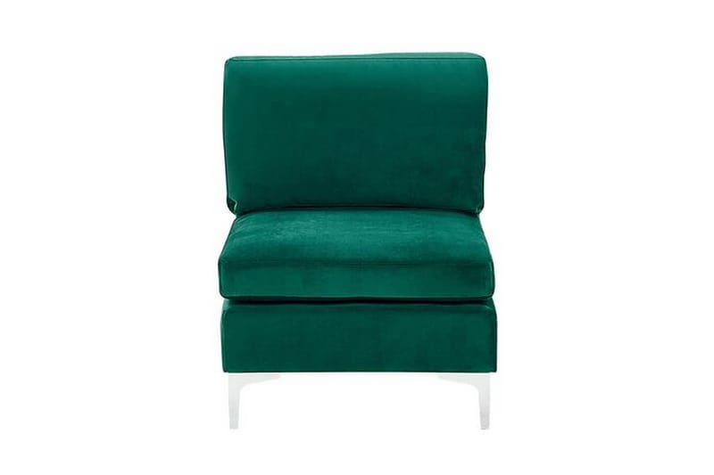 Evja 5-seters Hjørnesofa Høyre med Fotskammel - Fløyel/Grønn - Møbler - Sofaer - Hjørnesofa