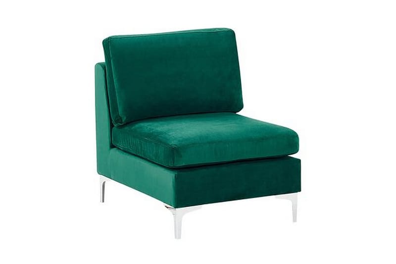 Evja 5-seters Hjørnesofa Høyre med Fotskammel - Fløyel/Grønn - Møbler - Sofaer - Hjørnesofa
