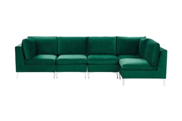 Evja 5-seters Hjørnesofa Venstre - Fløyel/Grønn - Møbler - Sofaer - Hjørnesofa
