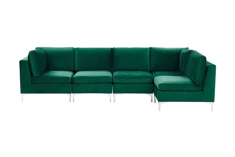 Evja 5-seters Hjørnesofa Venstre - Fløyel/Grønn - Møbler - Sofaer - Hjørnesofa