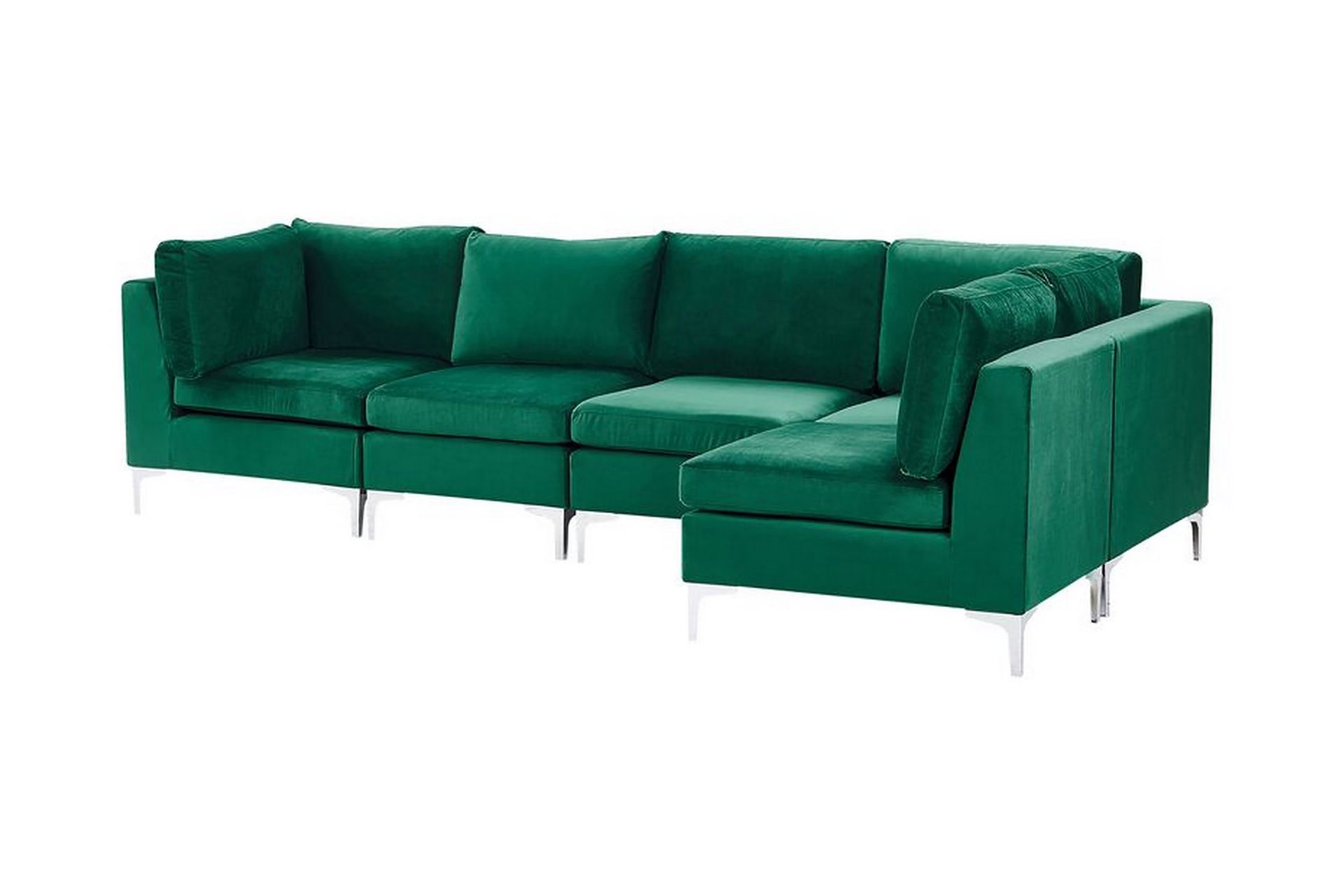 Evja 5-seters Hjørnesofa Venstre - Fløyel/Grønn - Møbler - Sofaer - Hjørnesofa