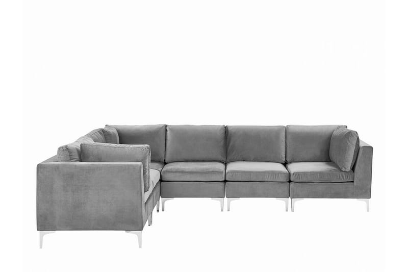 Evja 6-seters Hjørnesofa Høyre - Fløyel/Grå - Møbler - Sofaer - Hjørnesofa