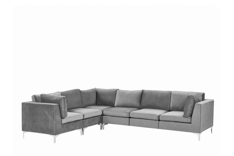 Evja 6-seters Hjørnesofa Høyre - Fløyel/Grå - Møbler - Sofaer - Hjørnesofa
