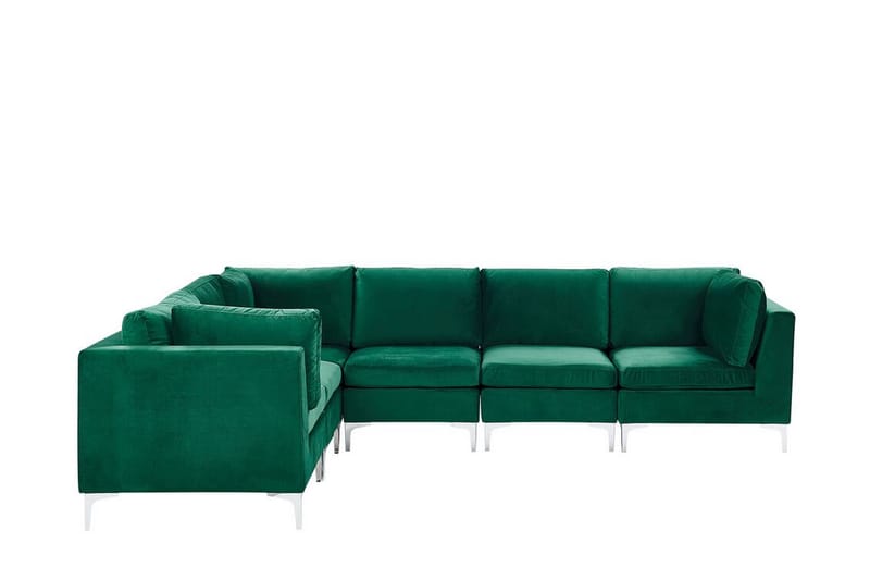 Evja 6-seters Hjørnesofa Høyre - Fløyel/Grønn - Møbler - Sofaer - Hjørnesofa