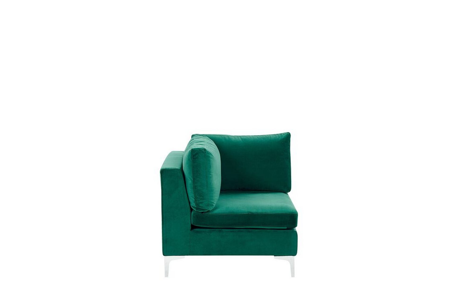 Evja 6-seters Hjørnesofa Høyre med Fotskammel - Fløyel/Grønn - Møbler - Sofaer - Hjørnesofa