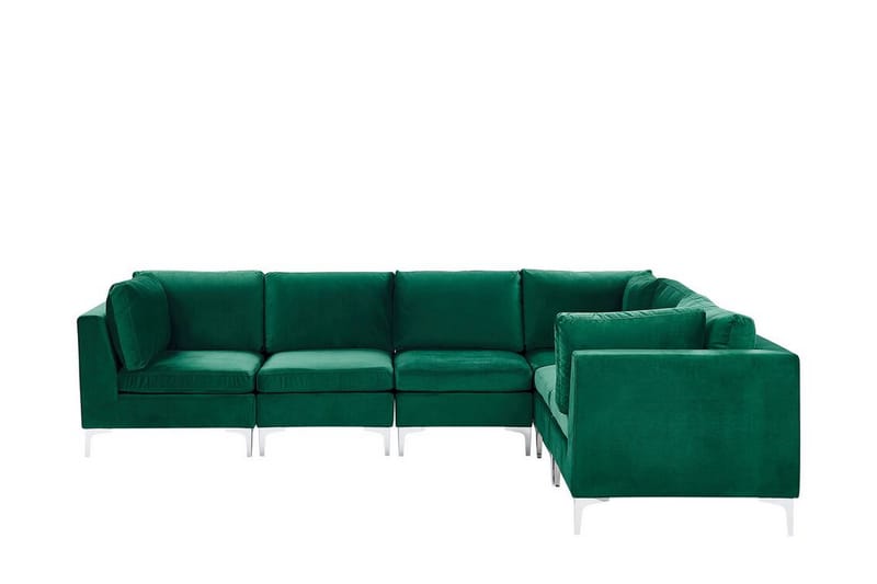 Evja 6-seters Hjørnesofa Venstre - Fløyel/Grønn - Møbler - Sofaer - Hjørnesofa