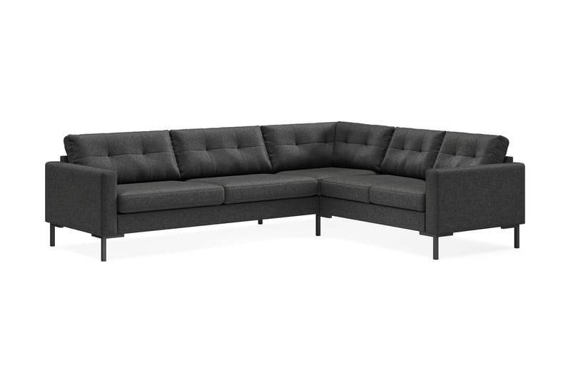 Frillestad 5-seters Høyrevendt L-formet Hjørnesofa i Stoff - Mørk grå - Møbler - Sofaer - Hjørnesofa