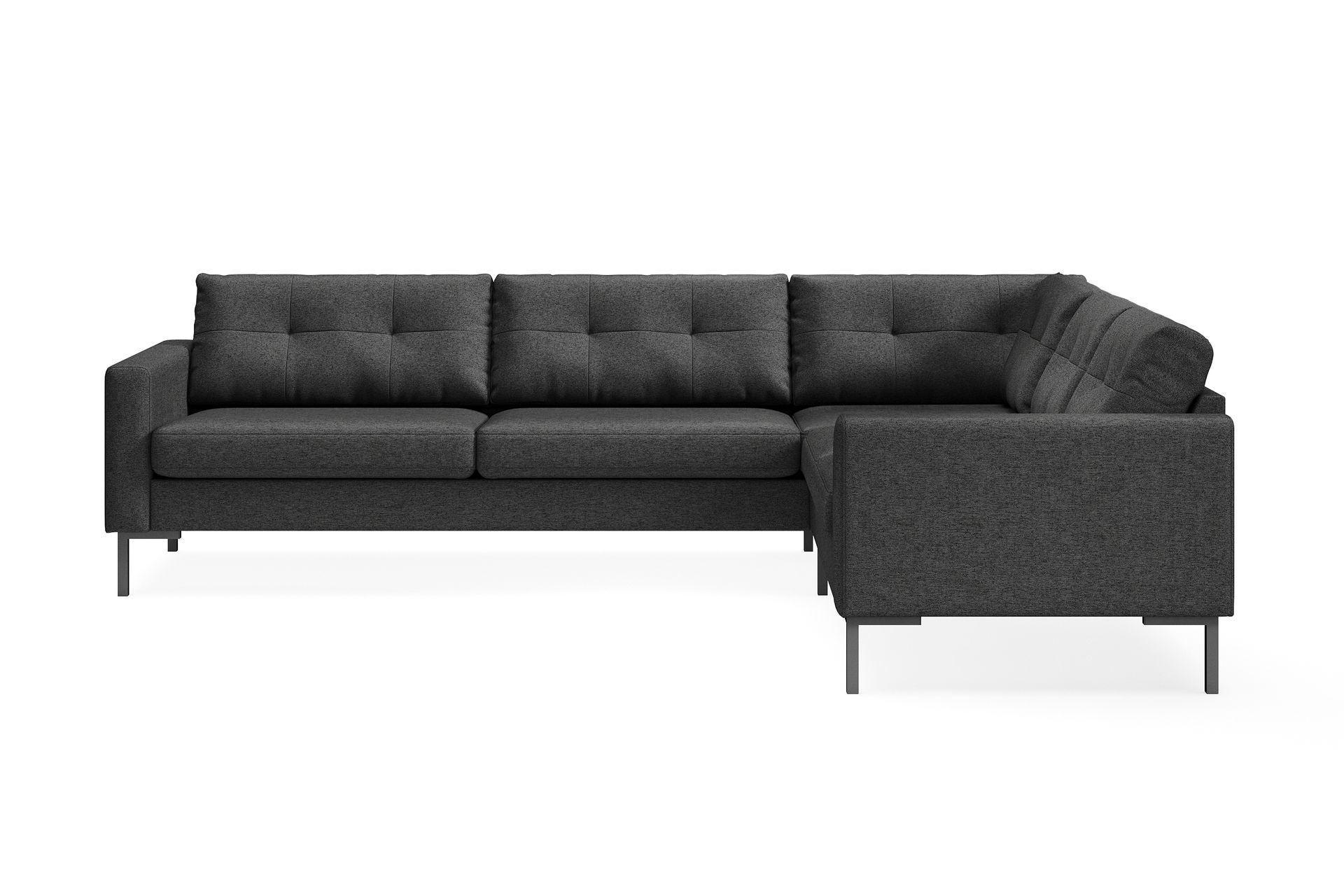 Frillestad 5-seters Høyrevendt L-formet Hjørnesofa i Stoff - Mørk grå - Møbler - Sofaer - Hjørnesofa