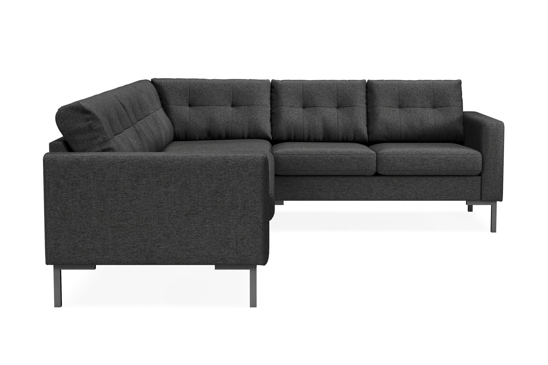 Frillestad 5-seters Høyrevendt L-formet Hjørnesofa i Stoff - Mørk grå - Møbler - Sofaer - Hjørnesofa