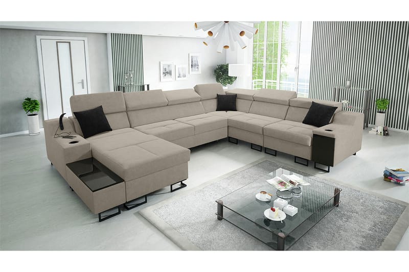 Galbally 5-seters Hjørnesofa - Beige - Hjørnesofa