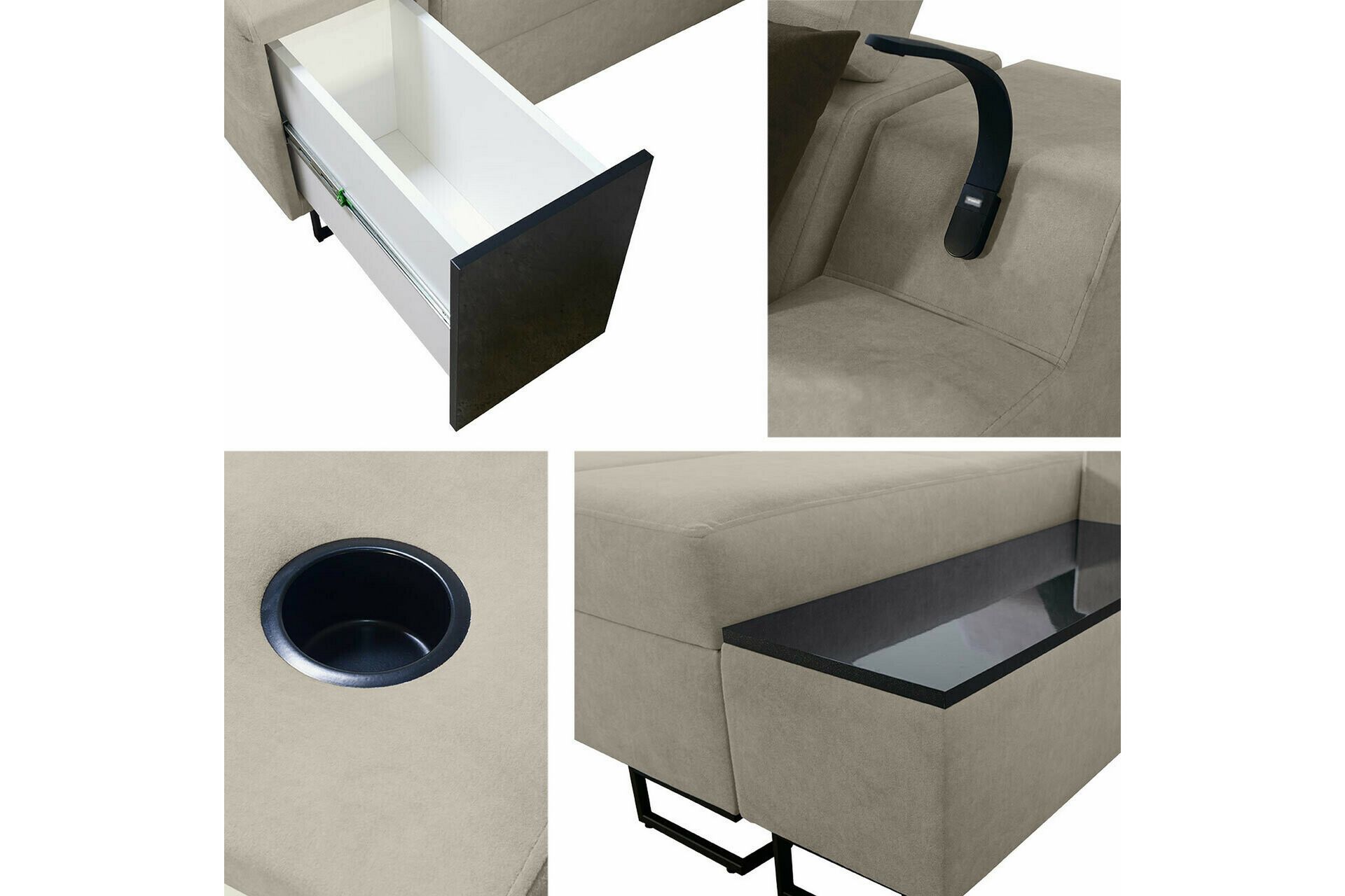 Galbally 5-seters Hj�ørnesofa - Beige - Møbler - Sofaer - Hjørnesofa
